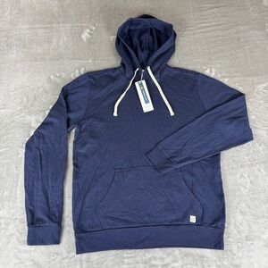 Marine Layer Sunset Pullover Hoodie Mens Medium Navy Blue Stretch USA $98 NWT